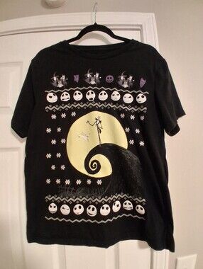 Disney Men's Large The Nightmare Before Christmas Black Graphic Tee